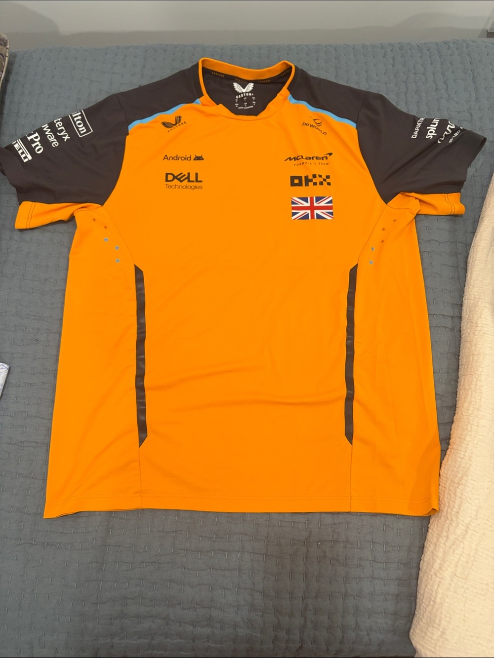 McLaren Lando Norris Men’s Orange and Gray Team Short Sleeve Shirt